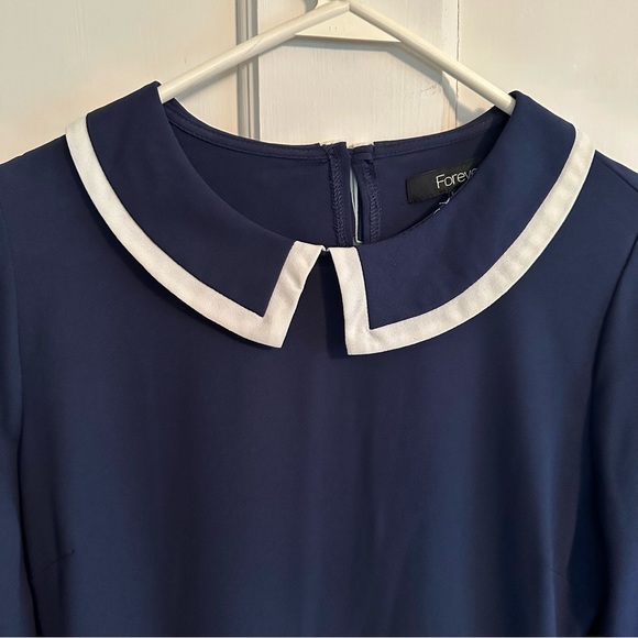 Forever21 Navy White Sailor Blouse Women Small Shirt Top 2010 Design Retro Pinup - Picture 2 of 4
